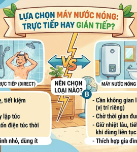 Nên mua máy nước nóng trực tiếp hay gián tiếp?