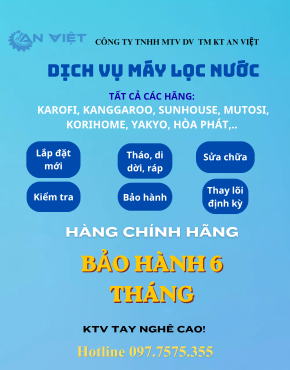 Bảng giá dịch vụ máy lọc nước Điện Máy An Việt