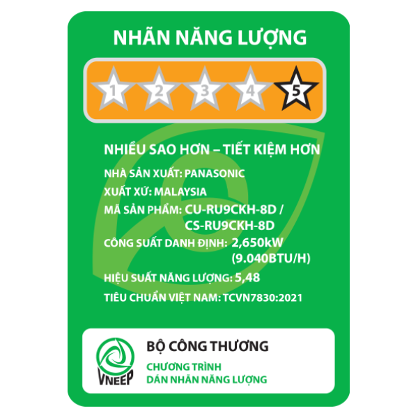 Điều hòa Panasonic 9000 BTU 2 chiều inverter RU9CKH-8D