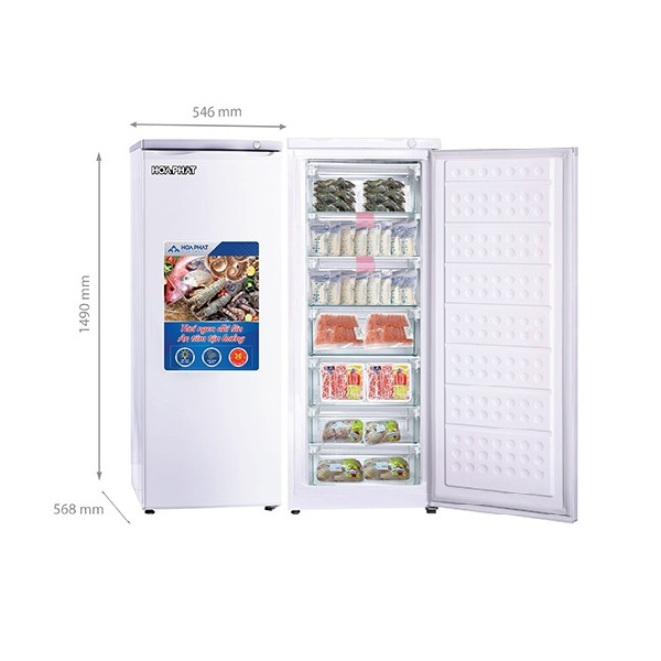 Tủ Đông 208L Hòa Phát HPF-UAH6208 Cửa Trước, Dạng Đứng, 7 Ngăn  GIÁ TẠI	 TP HCM