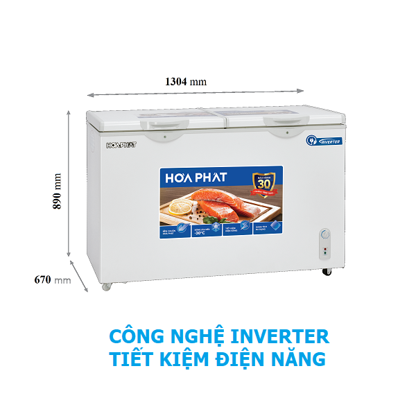 Tủ Đông 352 Lít Hòa Phát HPF-AD8352 Công Nghệ Inverter, 1 Ngăn 2 Cửa